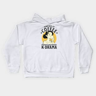 Powered By Coffee And K-drama Kids Hoodie